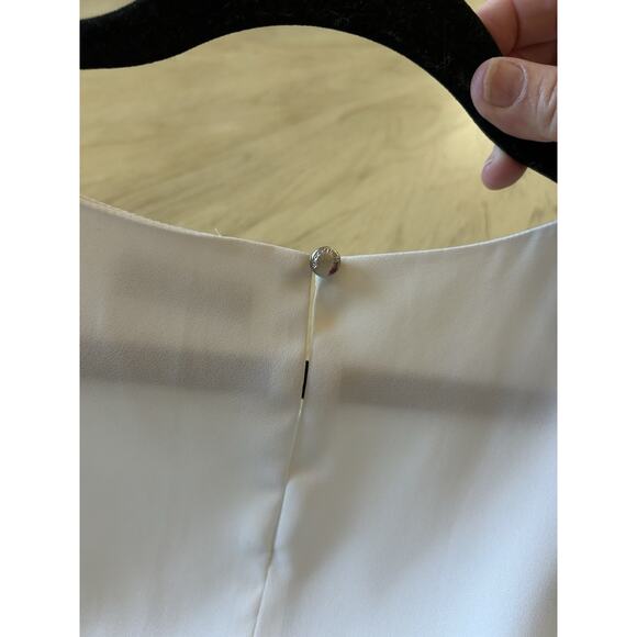 Vince Camuto Womens Blouse Ivory Chiffon Layered Sleeveless Fairycore Casual L - Picture 5 of 8